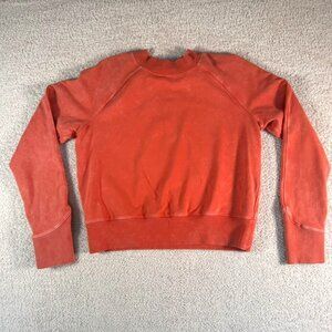 Lululemon Womens Ready To Roll Boxy Crop Sweatshirt Pink Orange Sz 6 Relaxed Fit